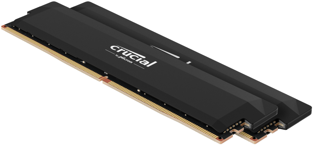 Crucial Pro DDR5-6000 64GB Kit (32GBx2) UDIMM: OC Gaming Memory Black